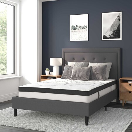 Flash Furniture Full Size Dk Gray Fabric Platform Bed w/ Mattress SL-BM10-30-GG